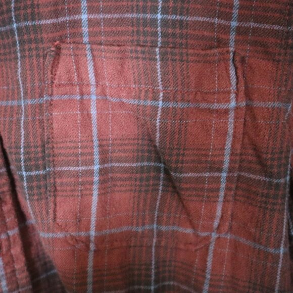 Mens Public Opinion Medium Red & Blue Plaid Button-Down Cotton Shirt - Picture 6 of 10